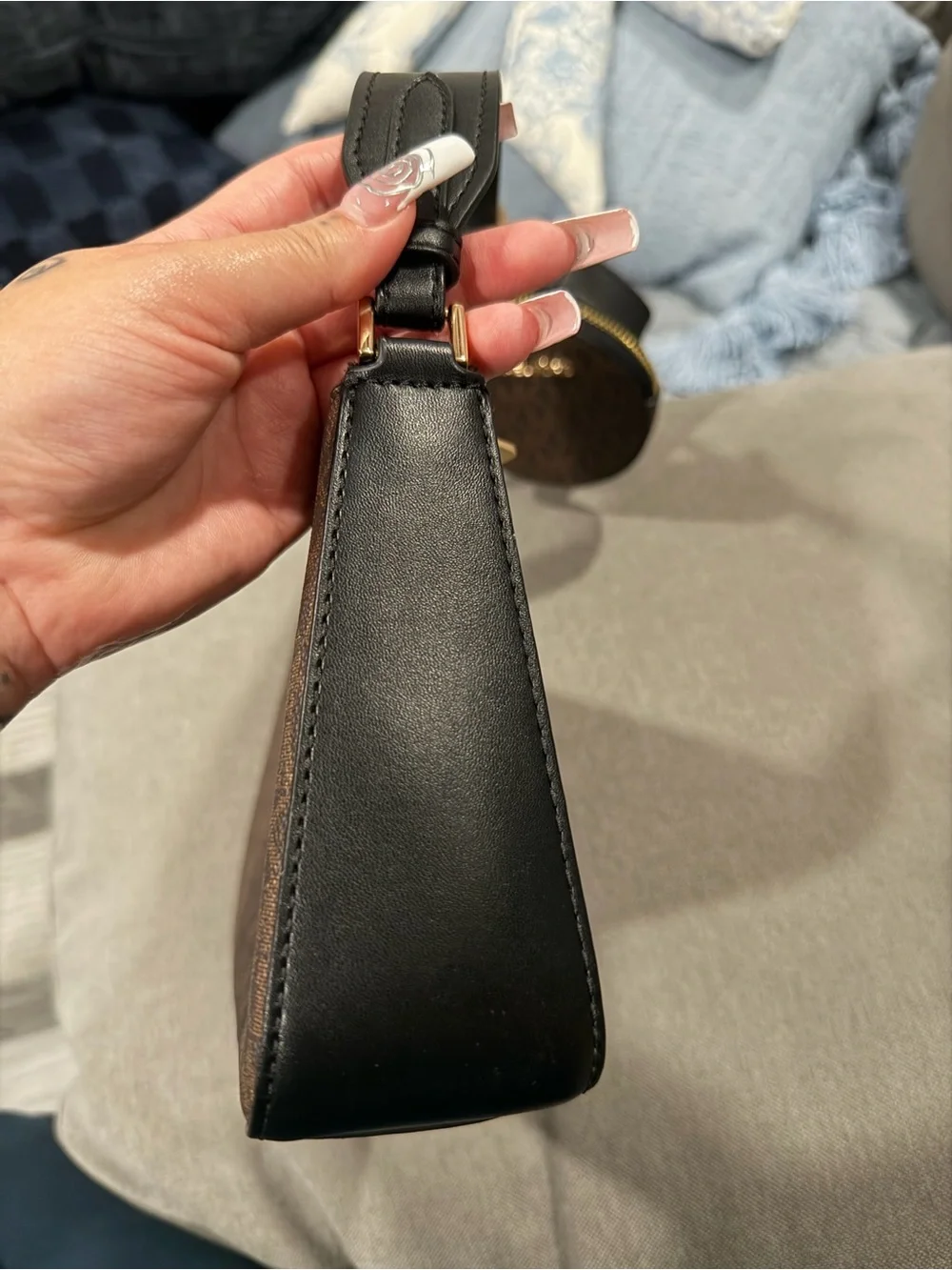 Michael Kors Brown MK Logo Crossbody Trio with Coin Pouch and Card Case